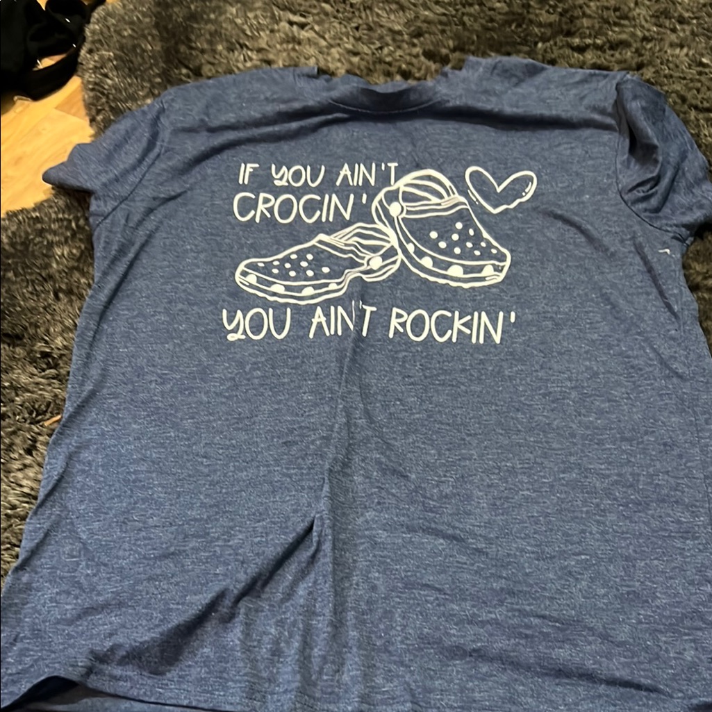 Blue Graphic Tee With Croc Design